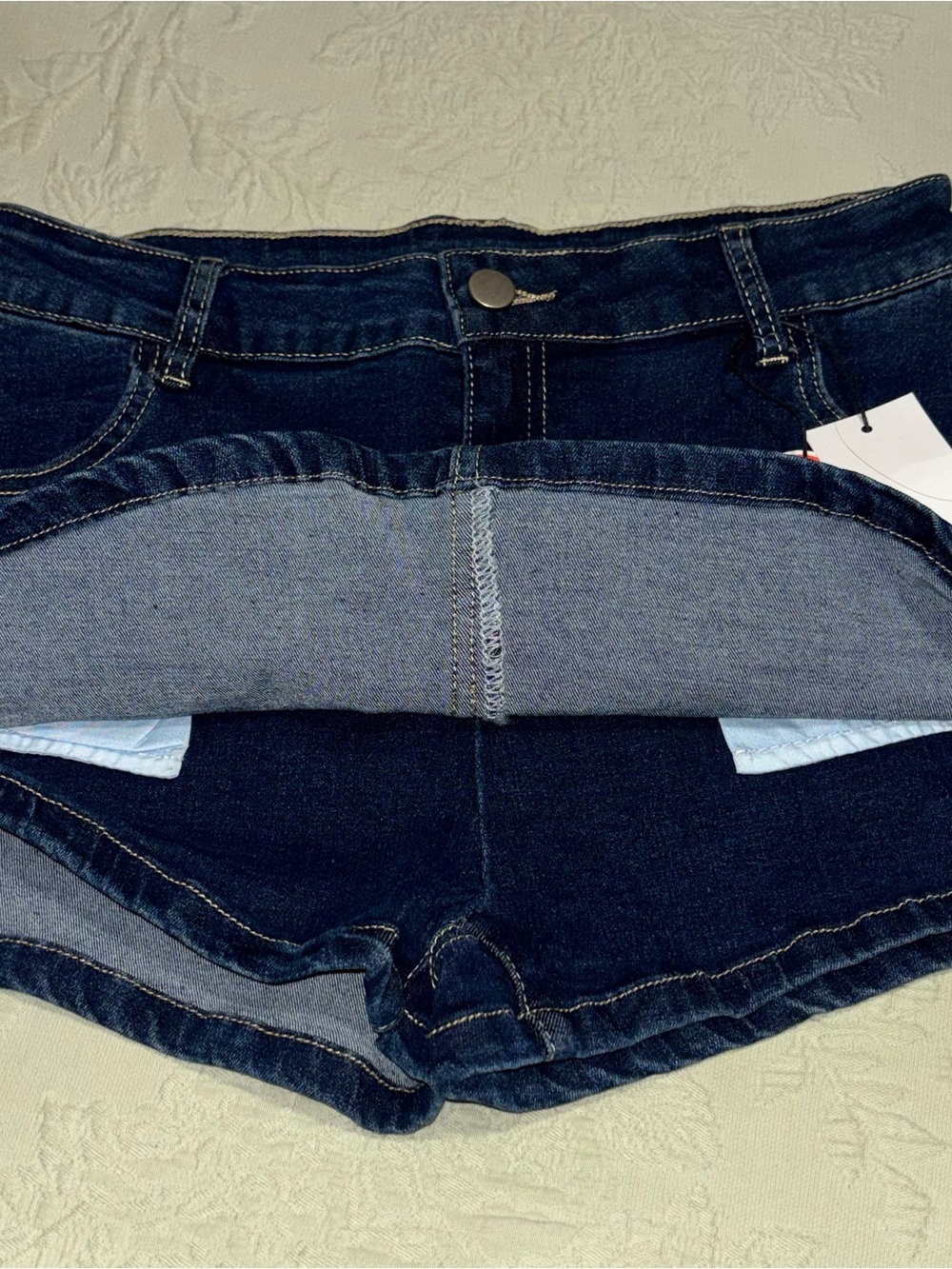 Cider Denim Micro Mini Skirt Skort Super Stretch Med NWT - Picture 4 of 4
